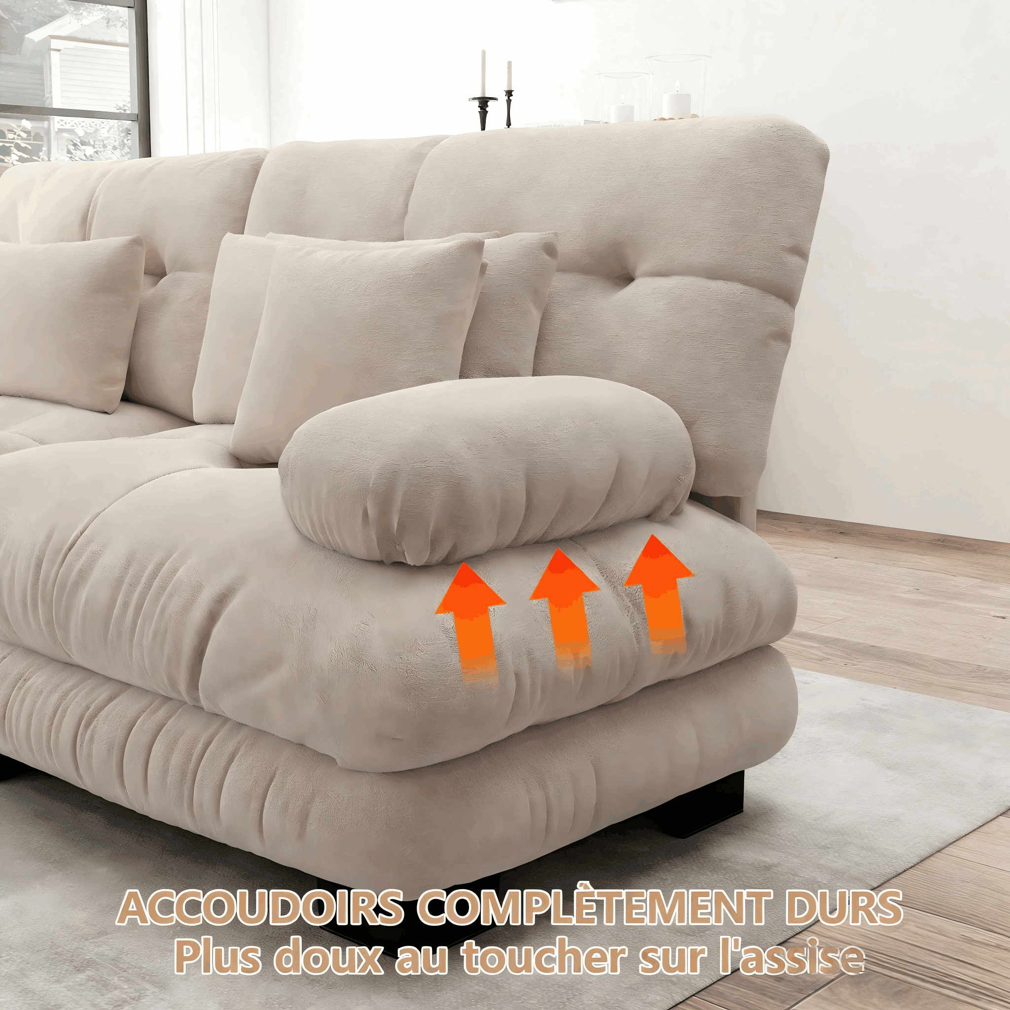 Canapé modulaire poufs assortis inclus