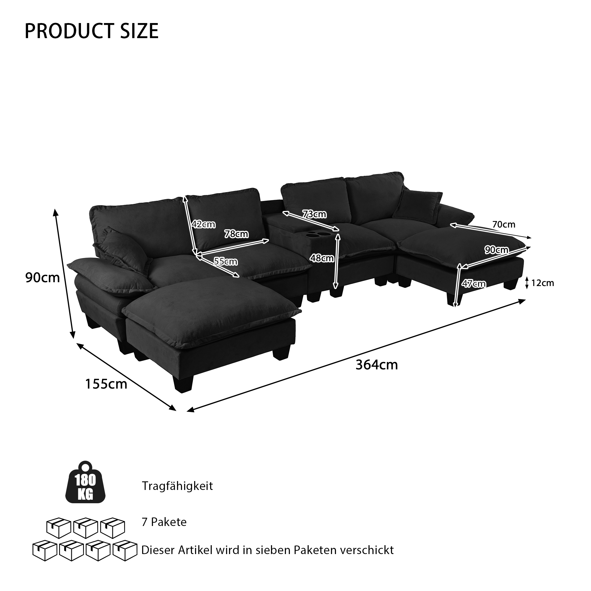 Canapé avec ports USB intégrés
