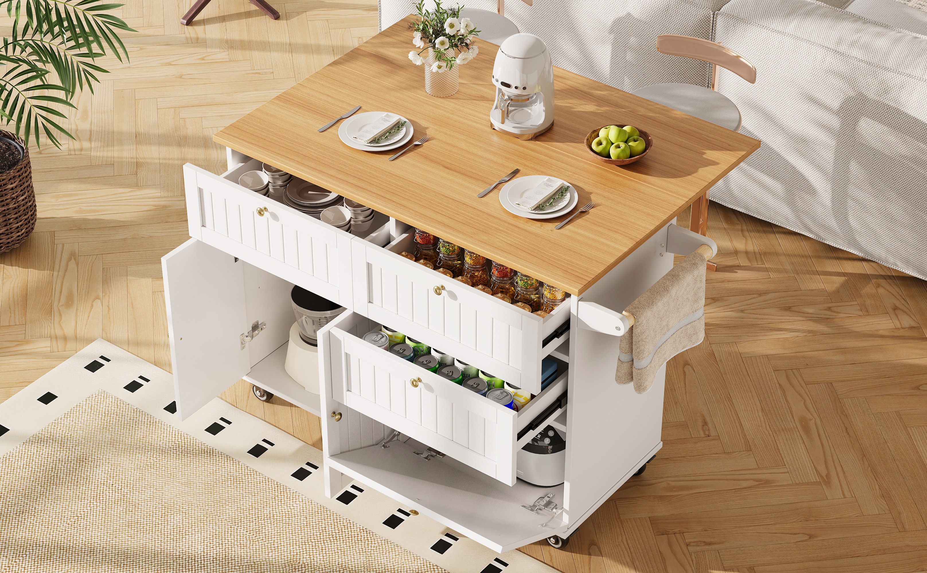Îlot de cuisine design élégant motif décoratif