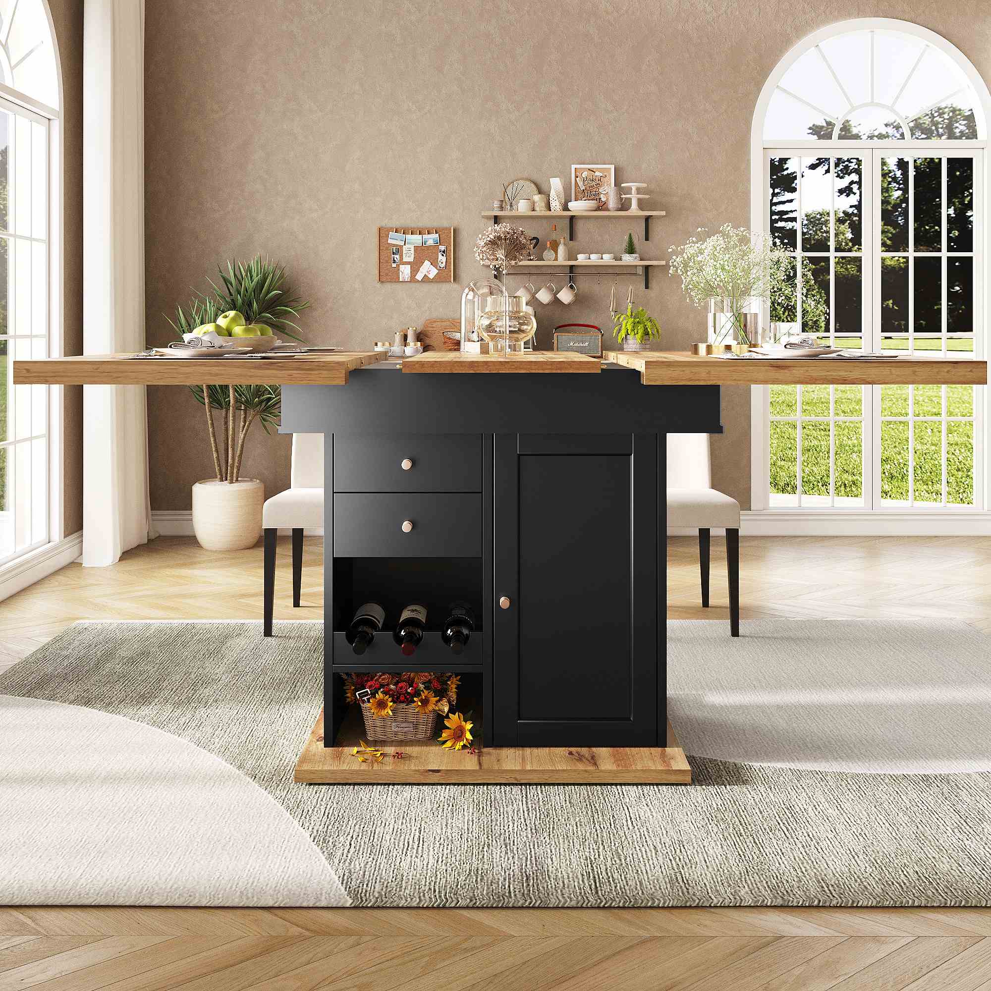 Table de cuisine gain de place pour 4-6 personnes