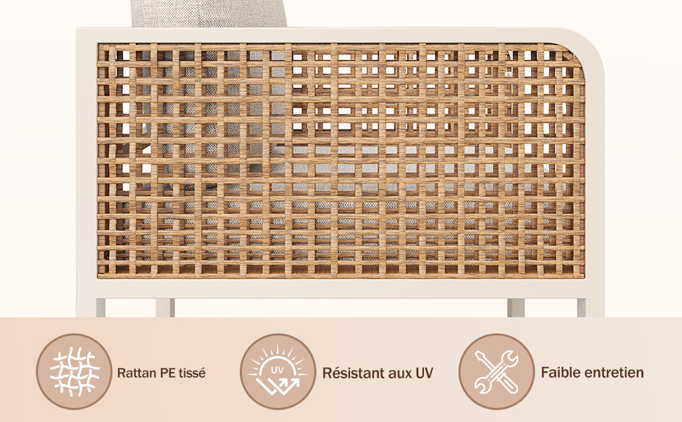 Canapé extérieur coussins épais confort optimal