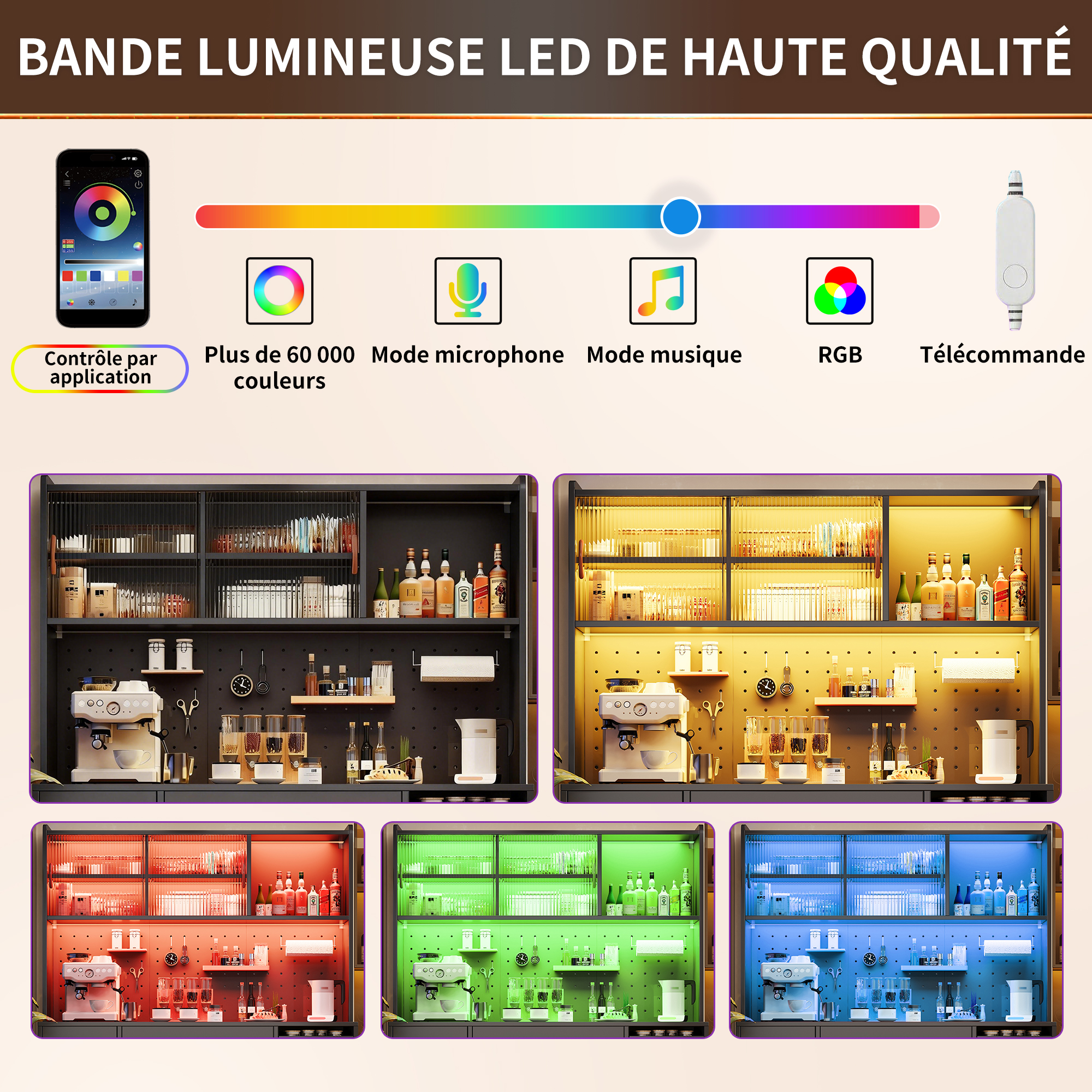 Tiroirs et porte vitrée buffet