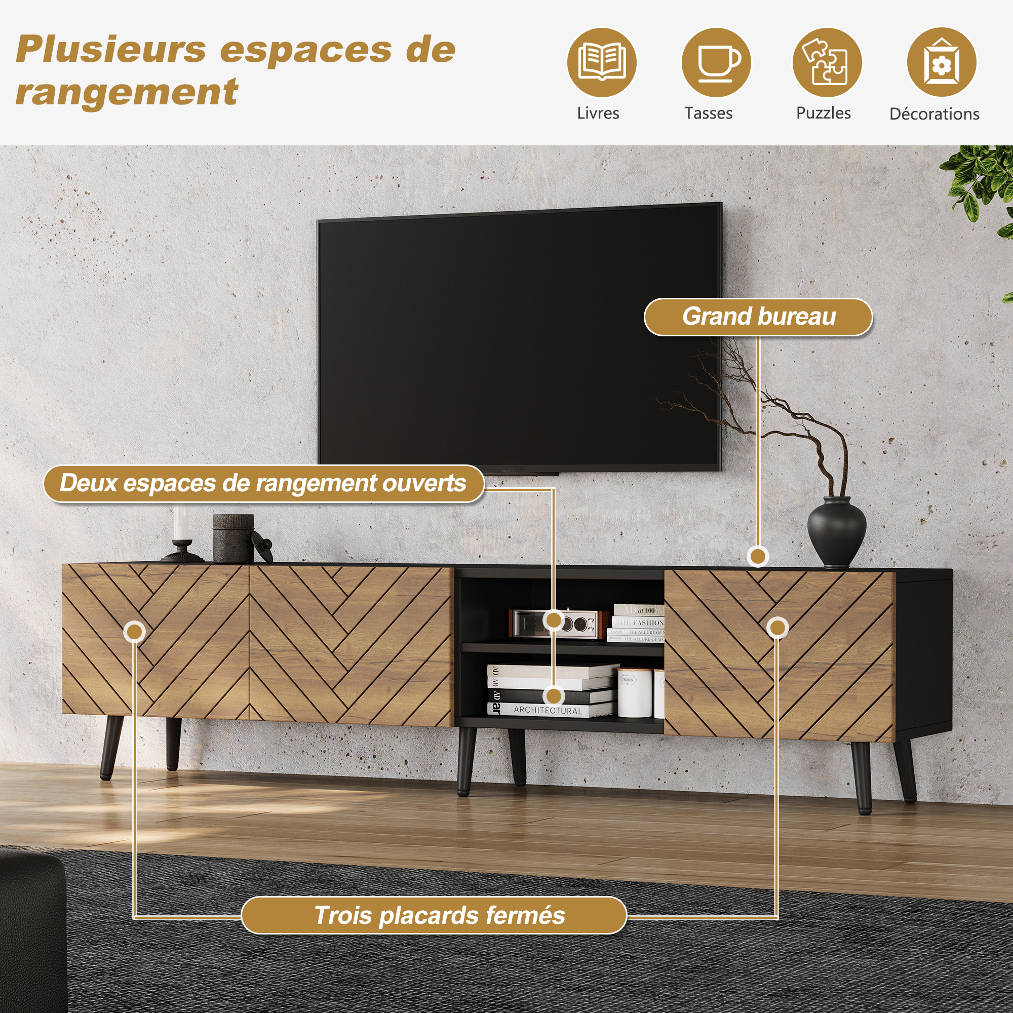 Espaces de Rangement pour Livres et Décorations