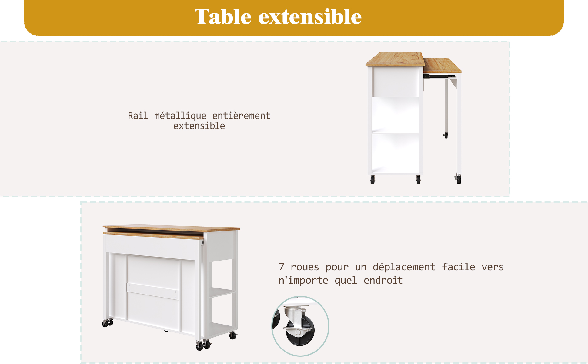 Chariot de service rangement