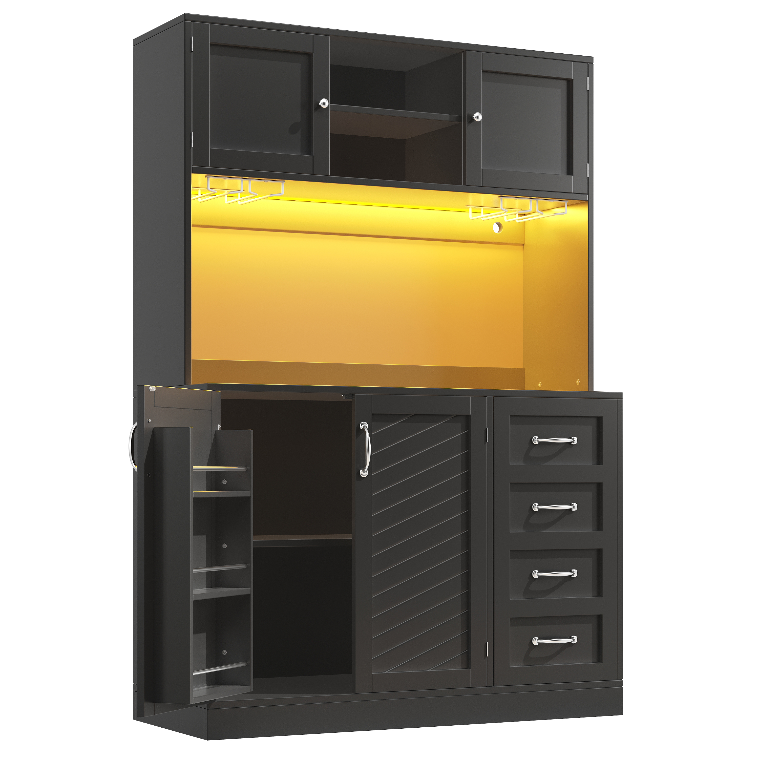 Détail armoire cuisine noire