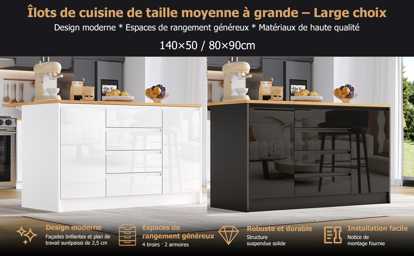 Îlot cuisine extensible 1