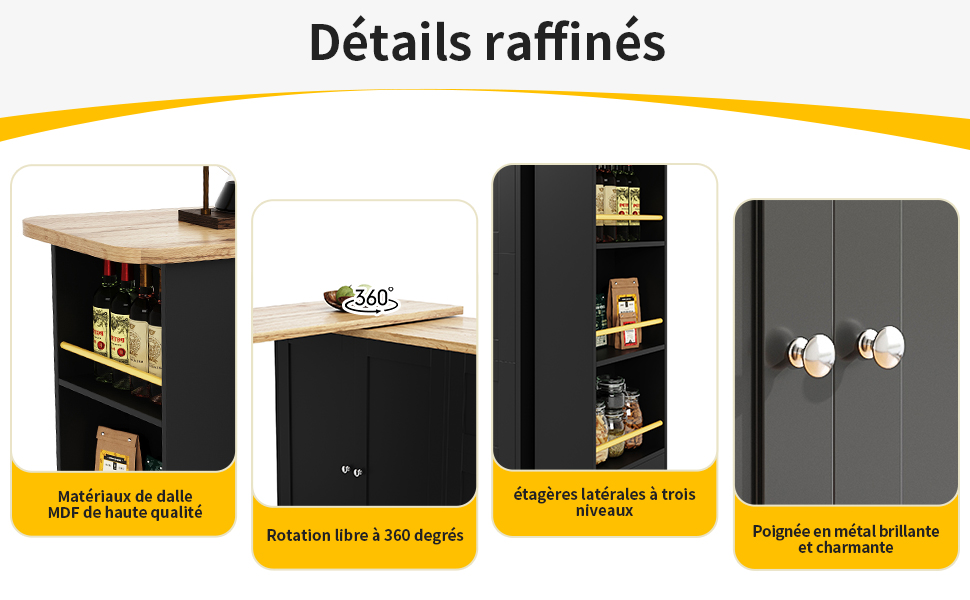 Table bar fonction séparation espace mobile flexible