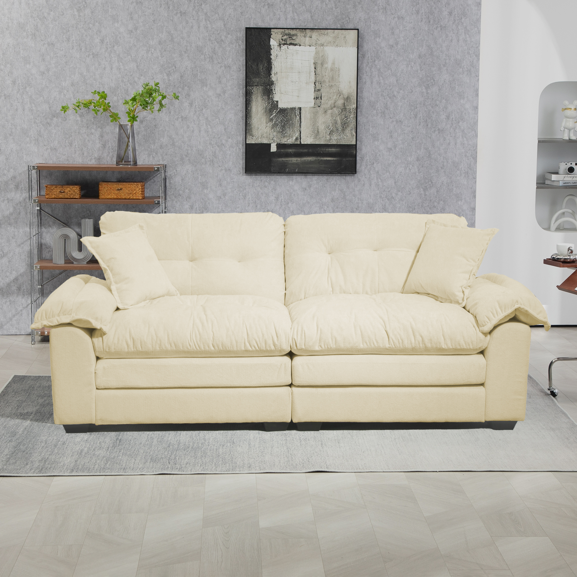 Canapé chenille 84 pouces confort 2-3 personnes design moderne
