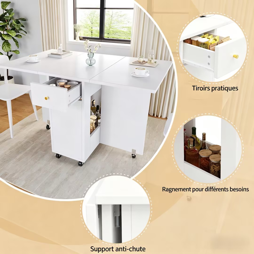 Table avec tiroirs pratiques