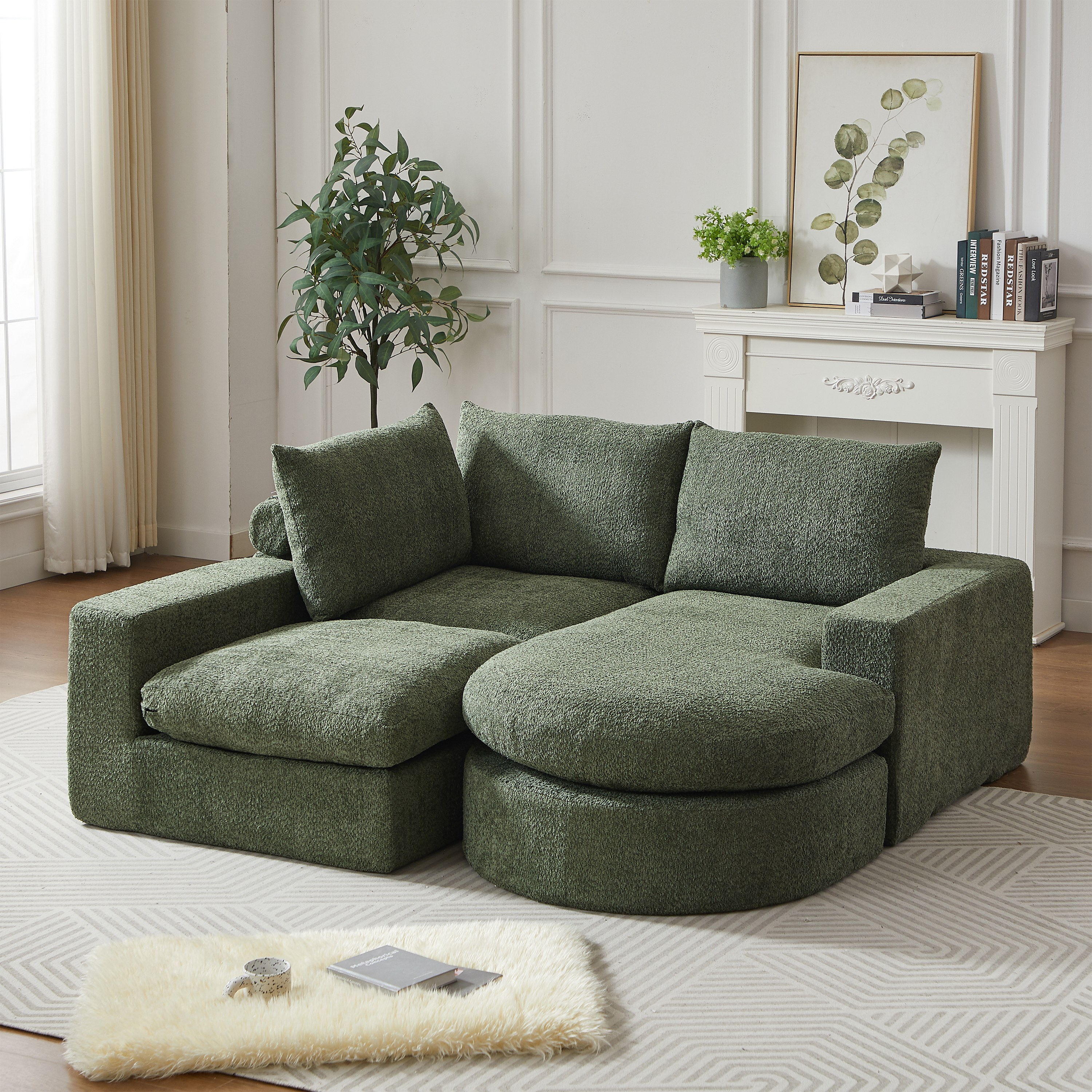 Canapé chenille position de repos réglable