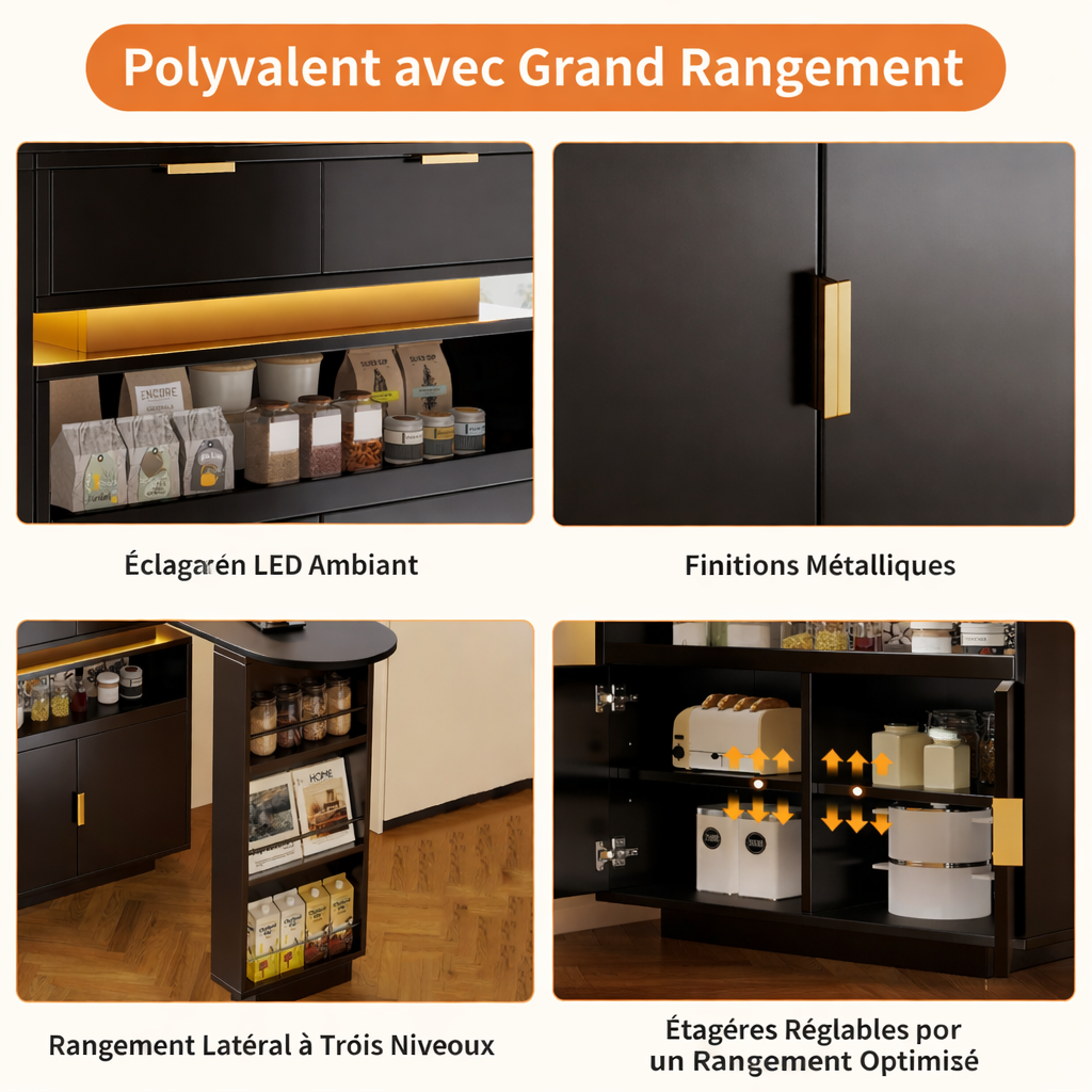 Structure de la table de bar noire