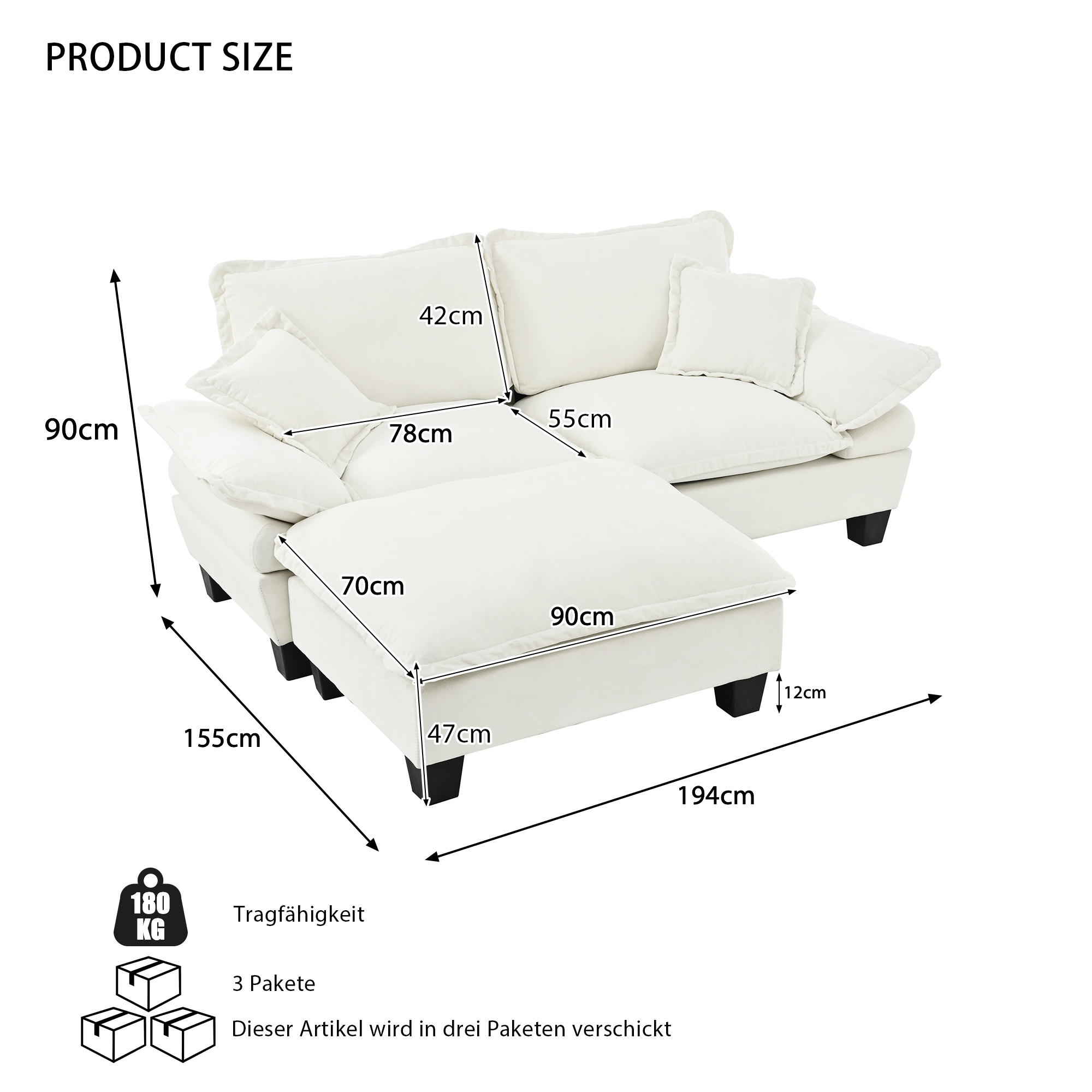 Canapé modulable pour appartement compact