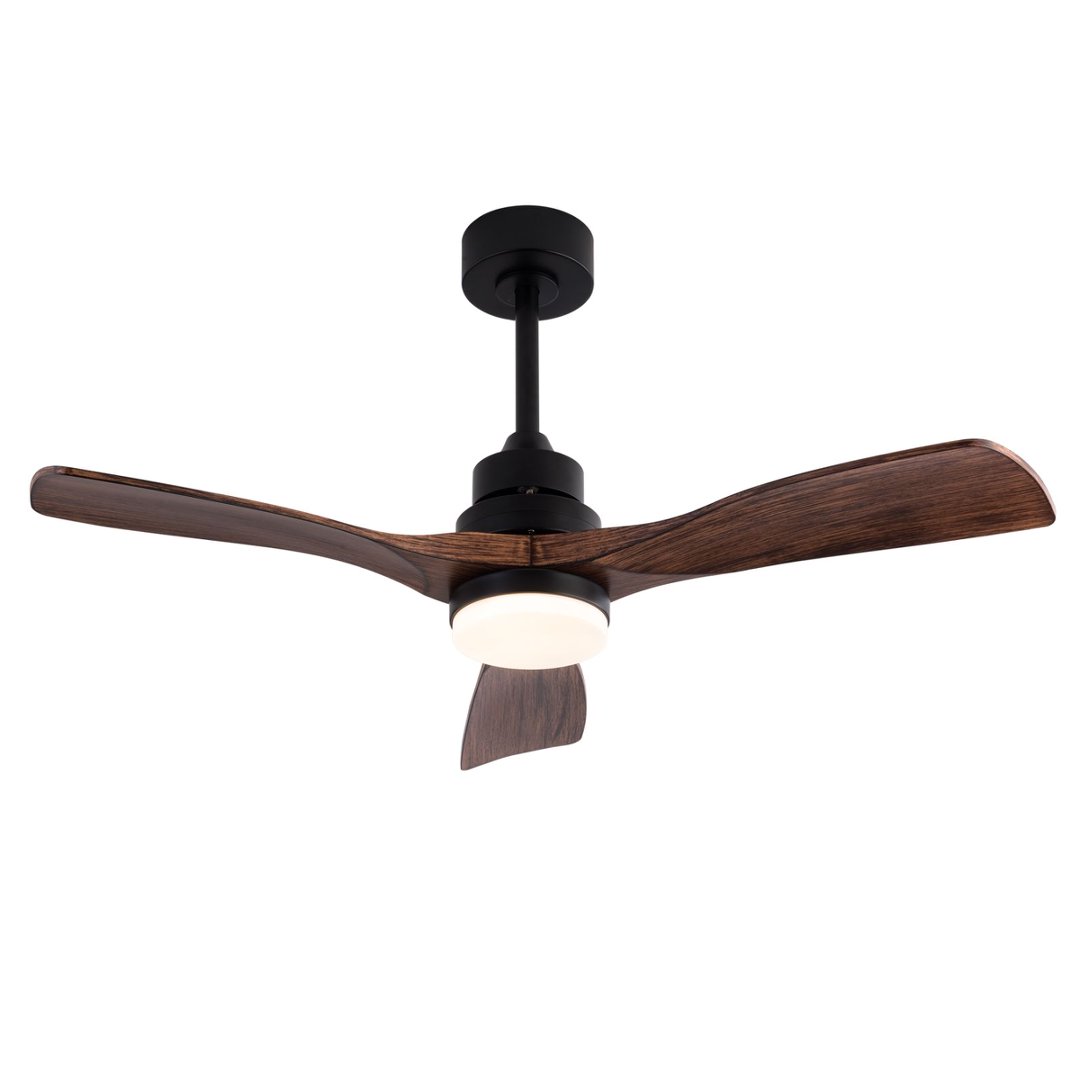 Ventilateur de plame design noyer