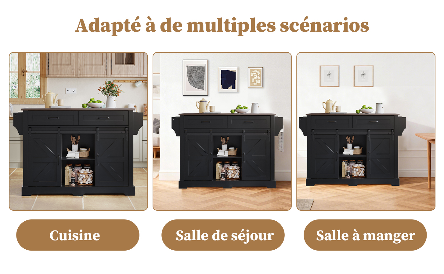 Chariot roues verrouillables design discret protection sol