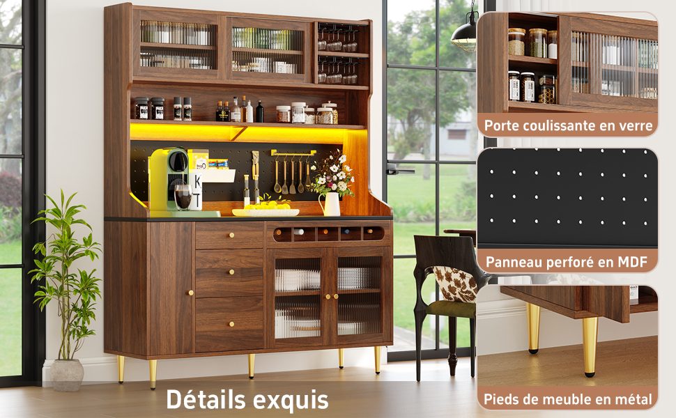 Hochschrank porte coulissante en verre