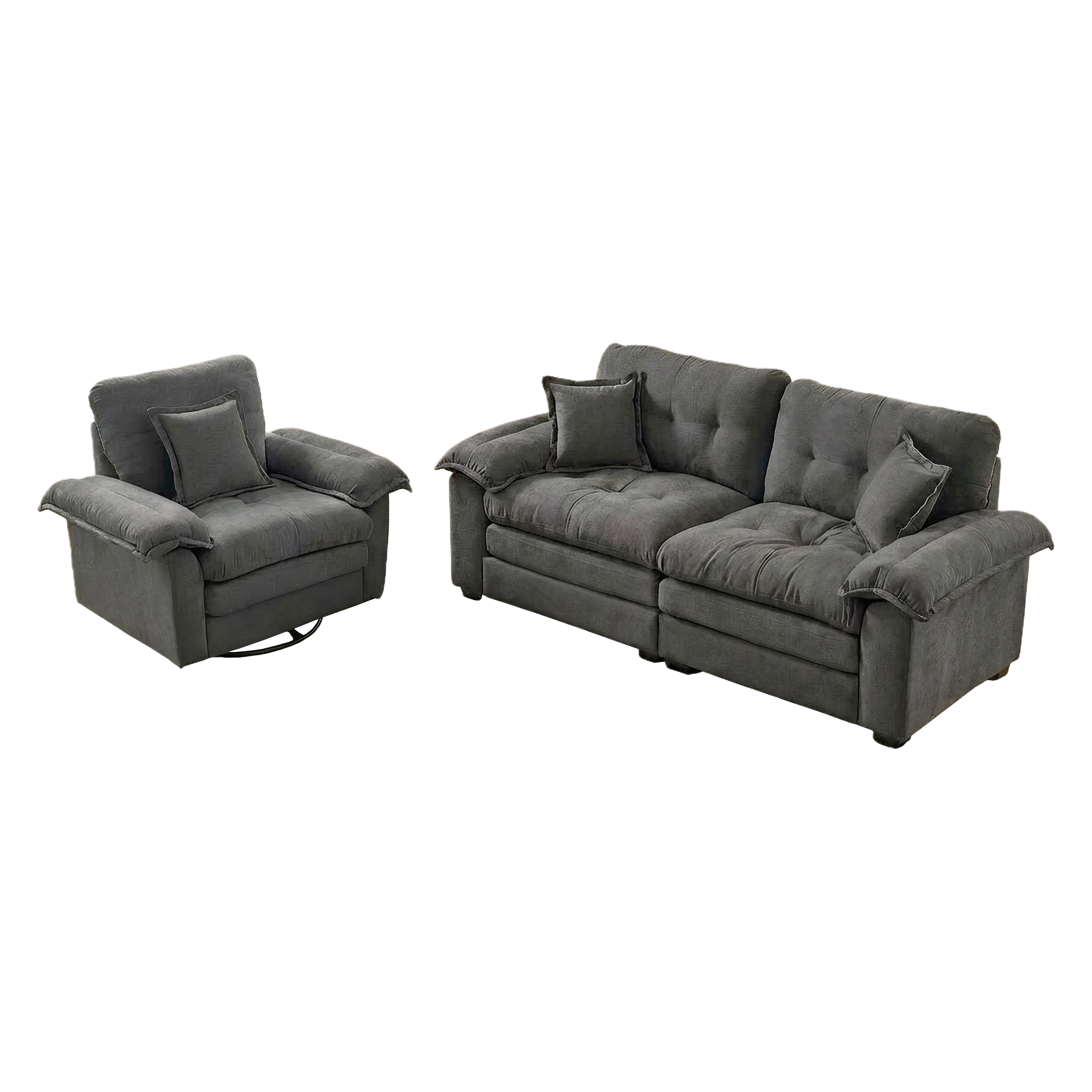 Sofa chenille 84 pouces confort 2-3 personnes Design modern