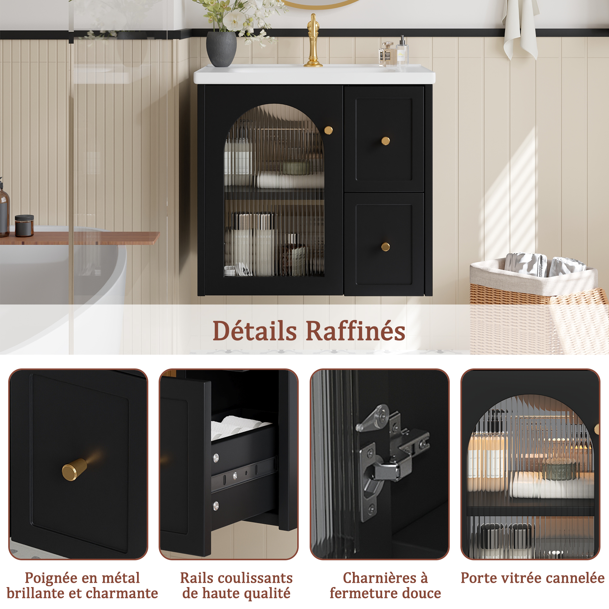 Rangement spacieux meuble salle de bain