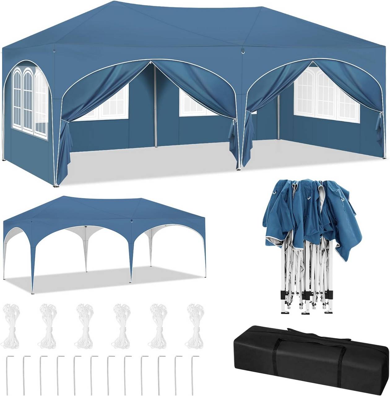 Gazebo 3x6m Bleu