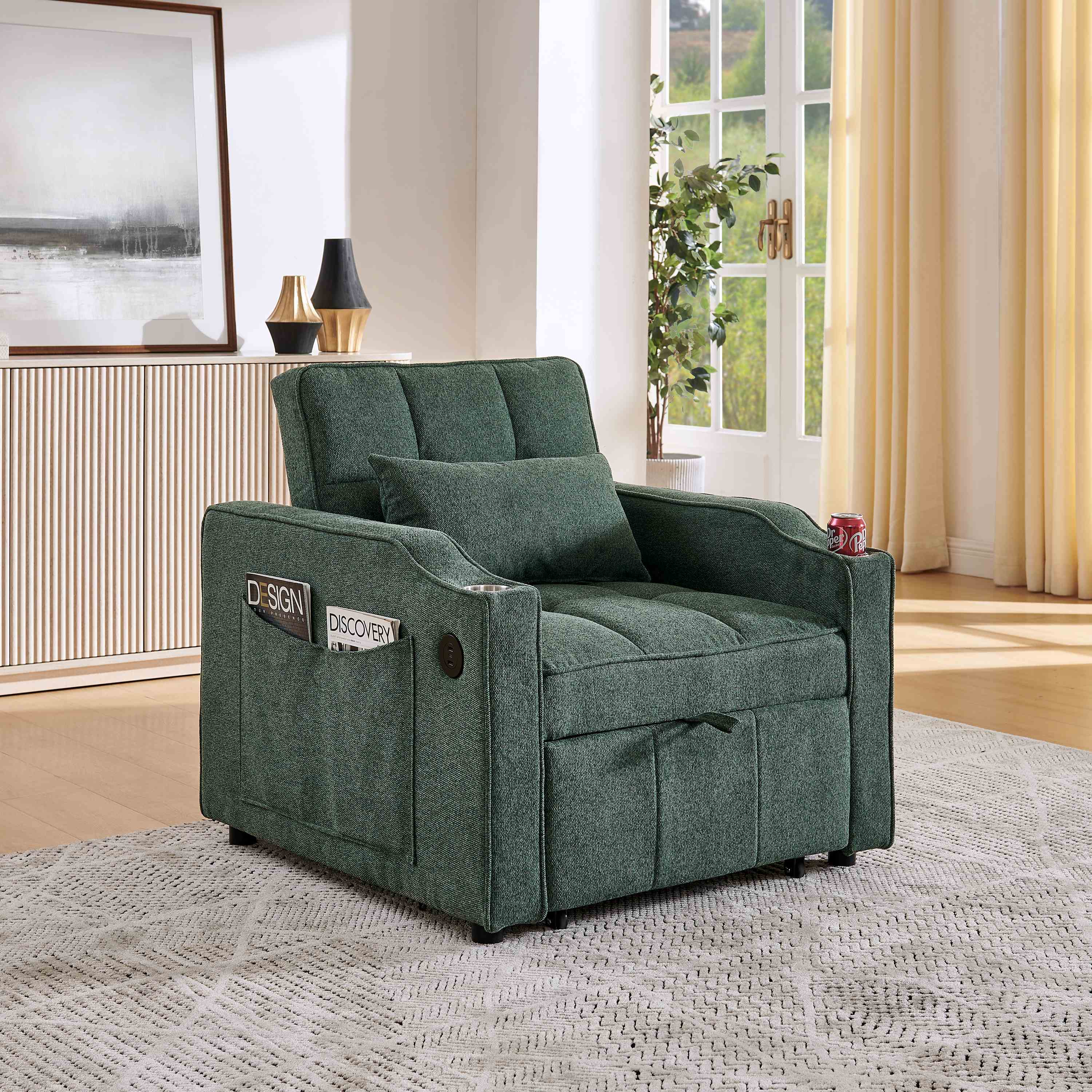 Sofa-Bett 3 en 1 Grün - Vue générale