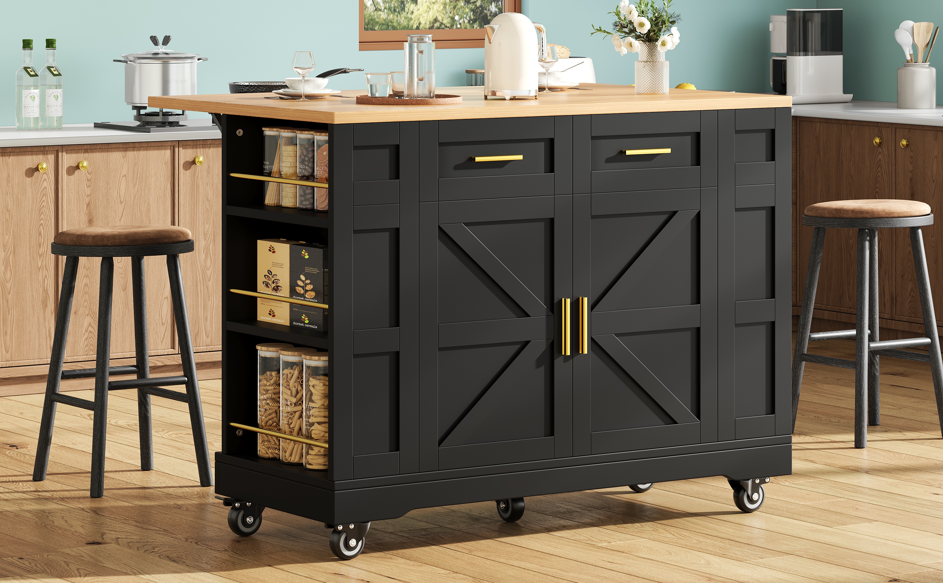 Îlot de cuisine design scandinave motif élégant