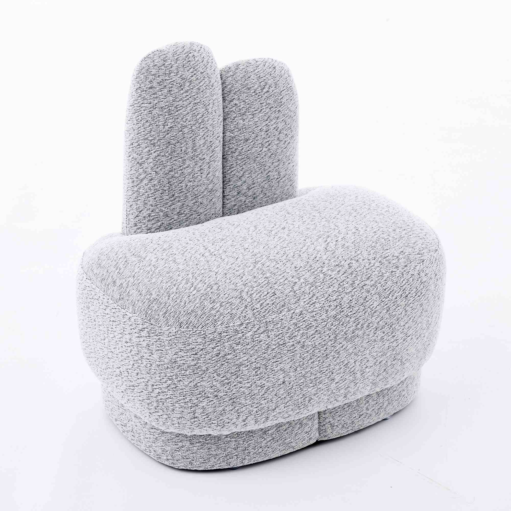 Pouf Bunny-Ear Gris blanc antique - vue générale