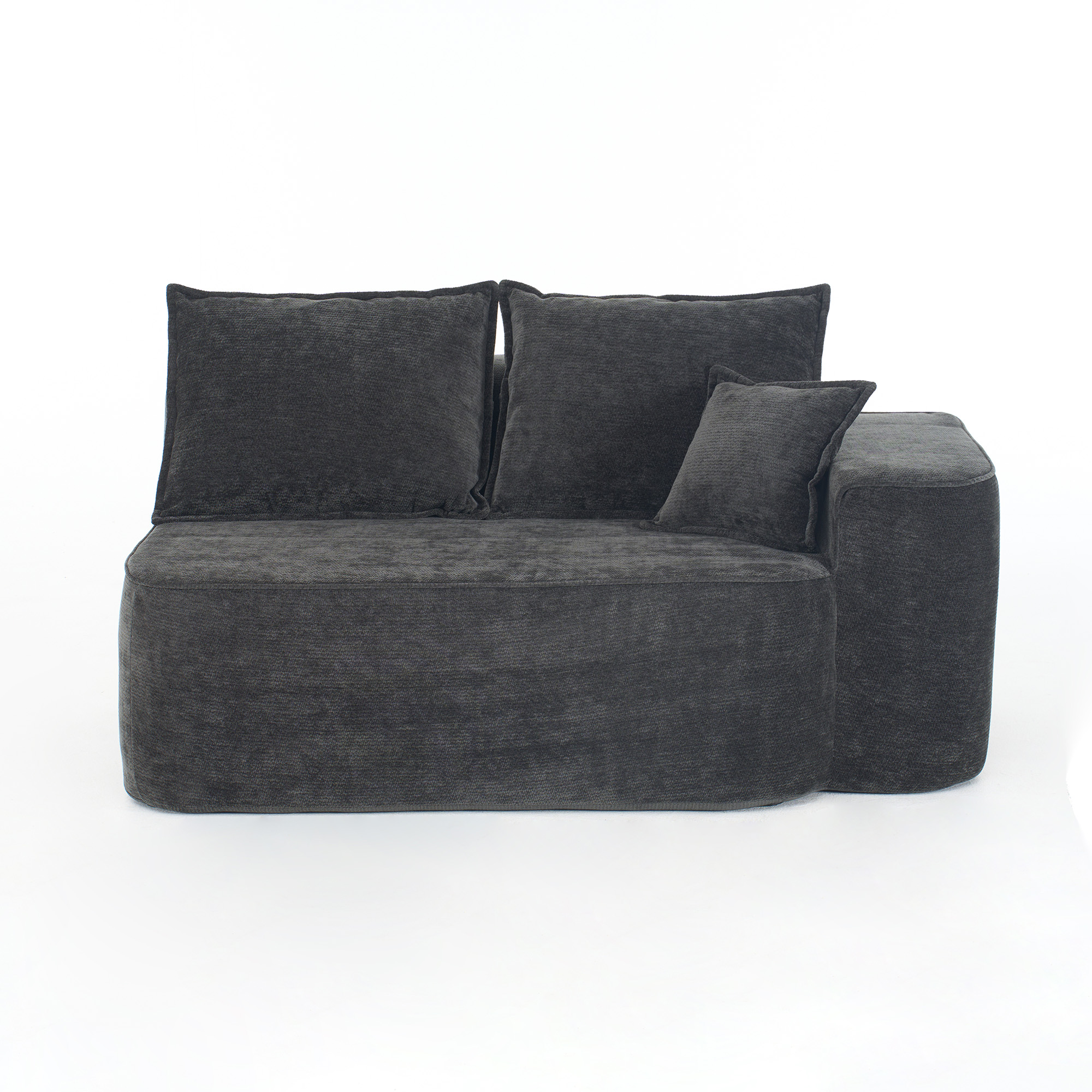 Sofa 2-Sitzig Schwarz komfortabel, vue d'Gesamtanlage mit poches latérales pratiques