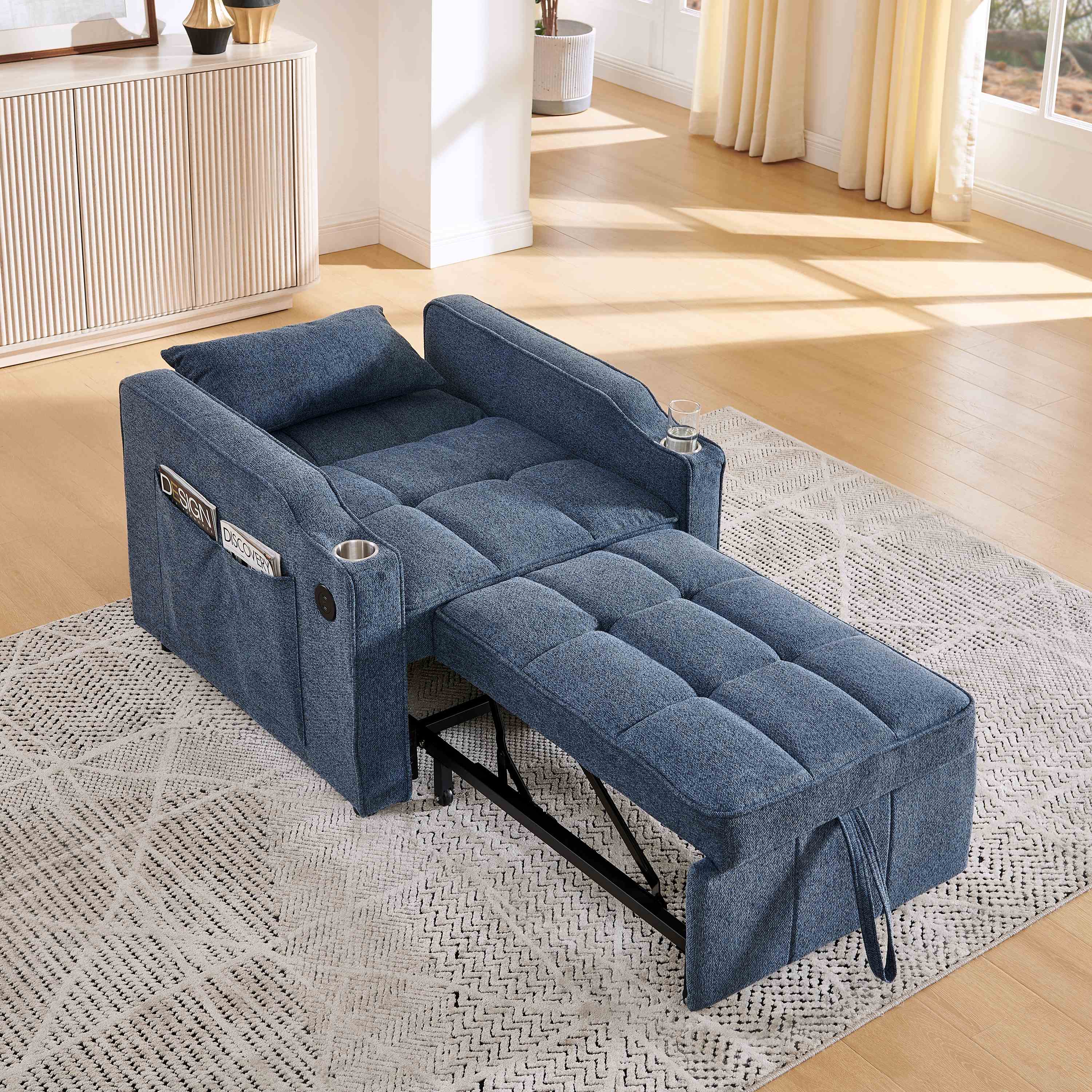 Ports USB Intégrés Sofa-Bett Blau Marine