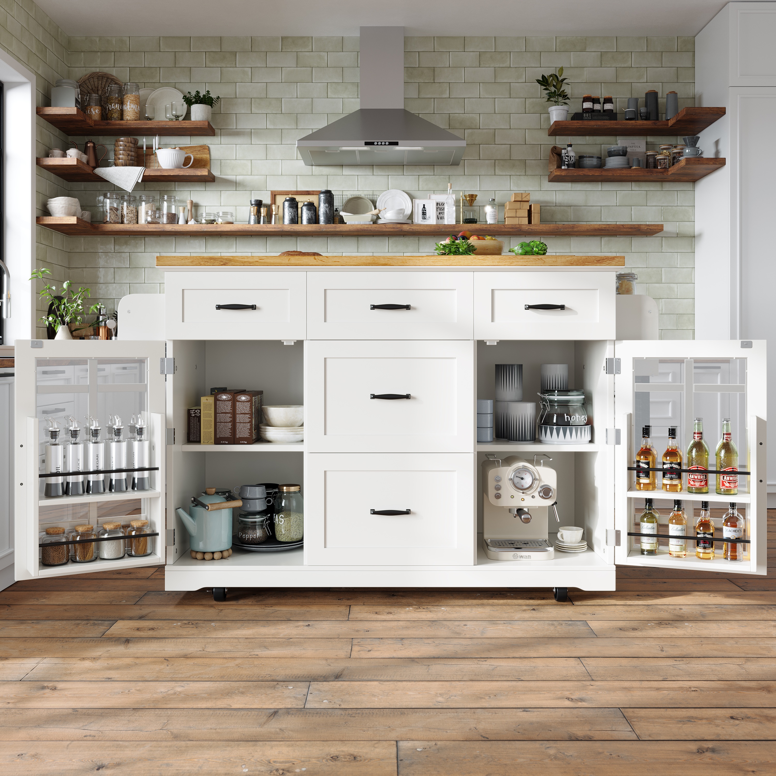 Îlot de cuisine avec rangement - vue 1