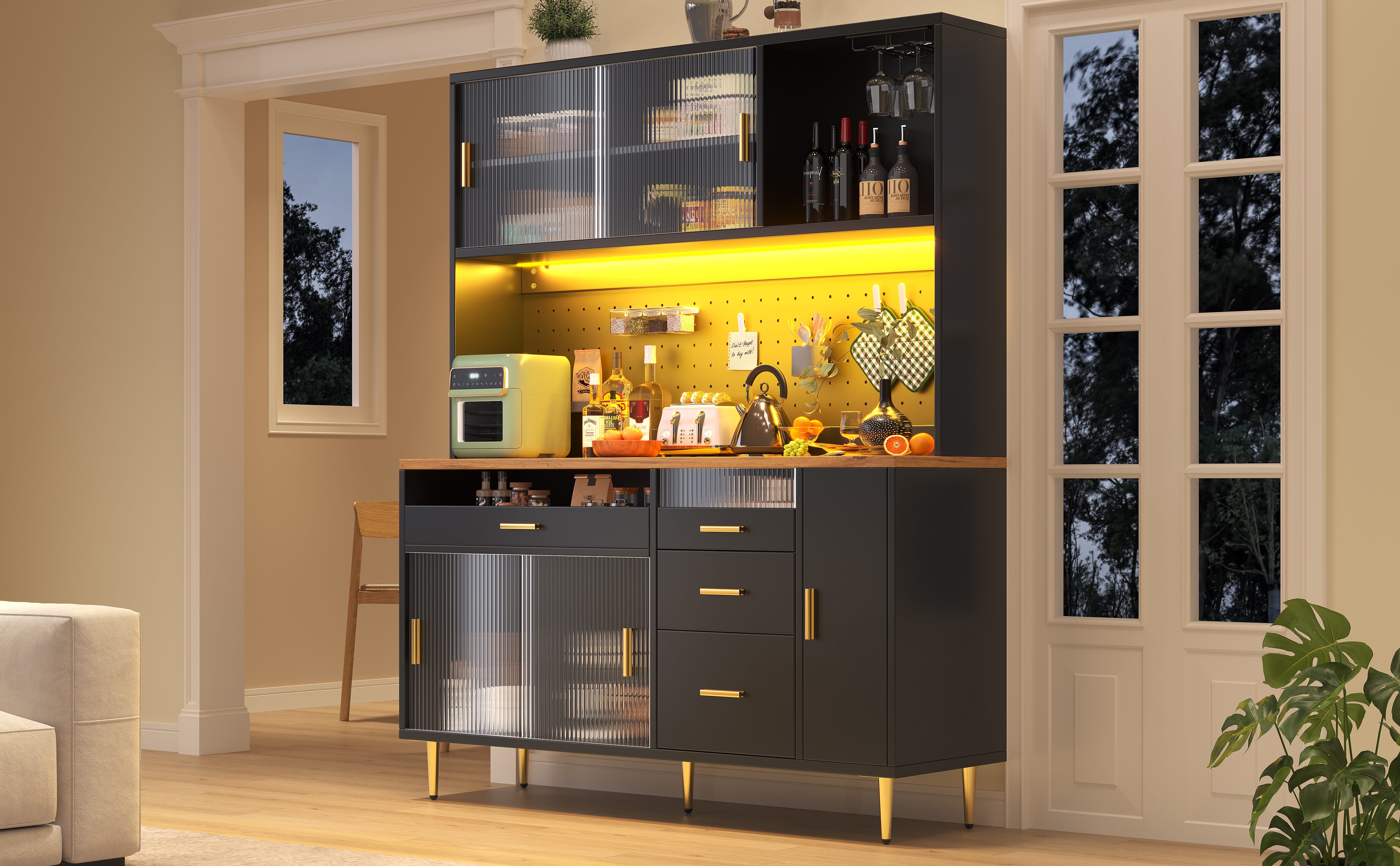 Placard de cuisine design moderne avec éclairage LED