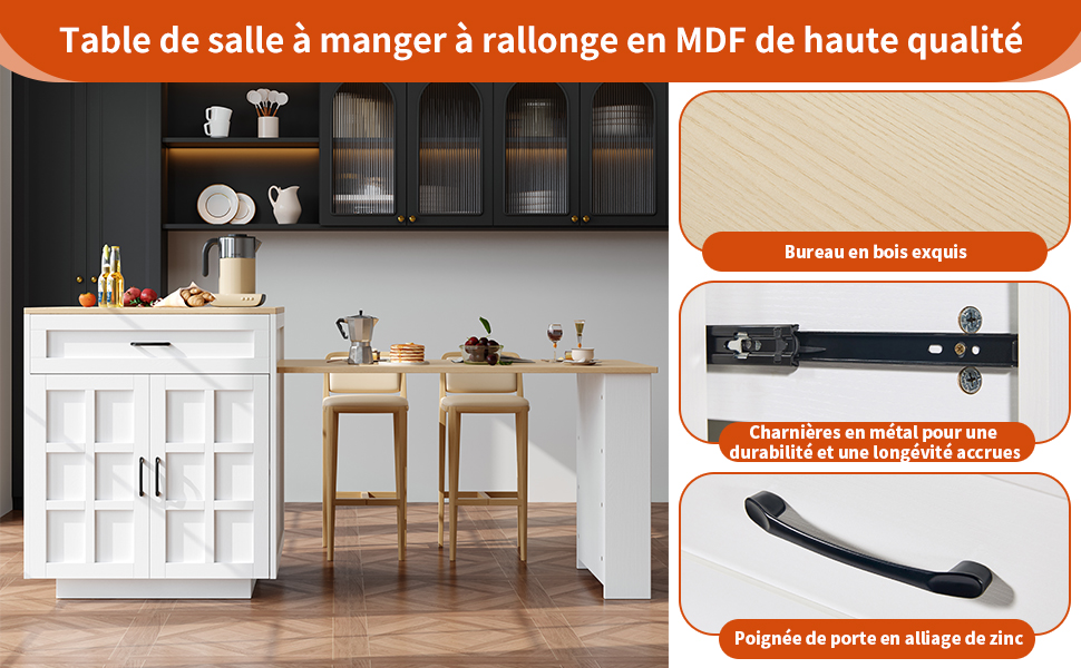Table de bar avec rangement multifonctionnel