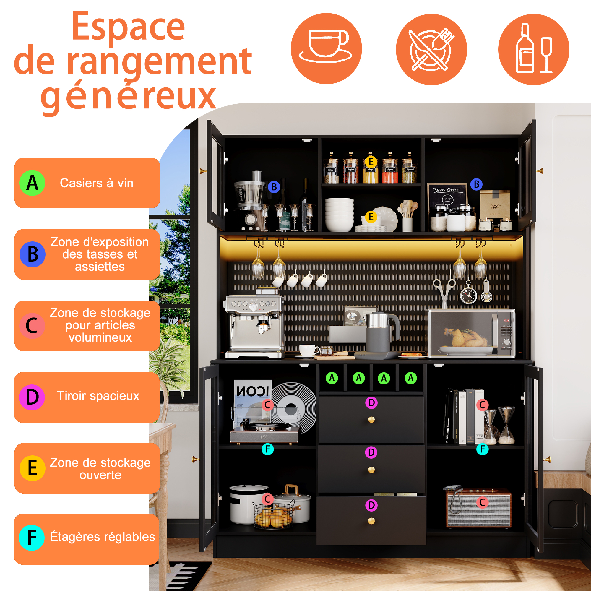 Armoire avec éclairage LED APP