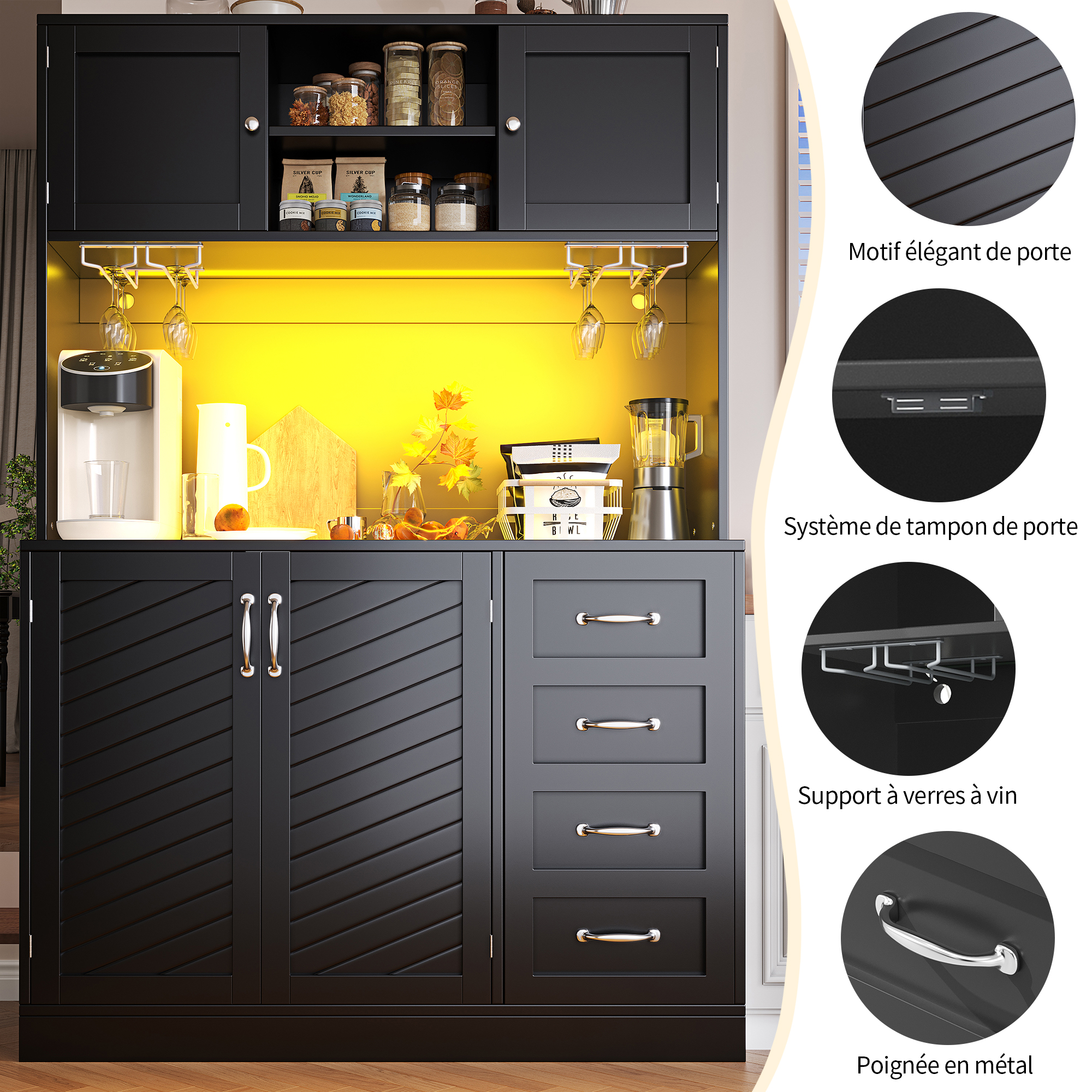 Buffet noir design moderne