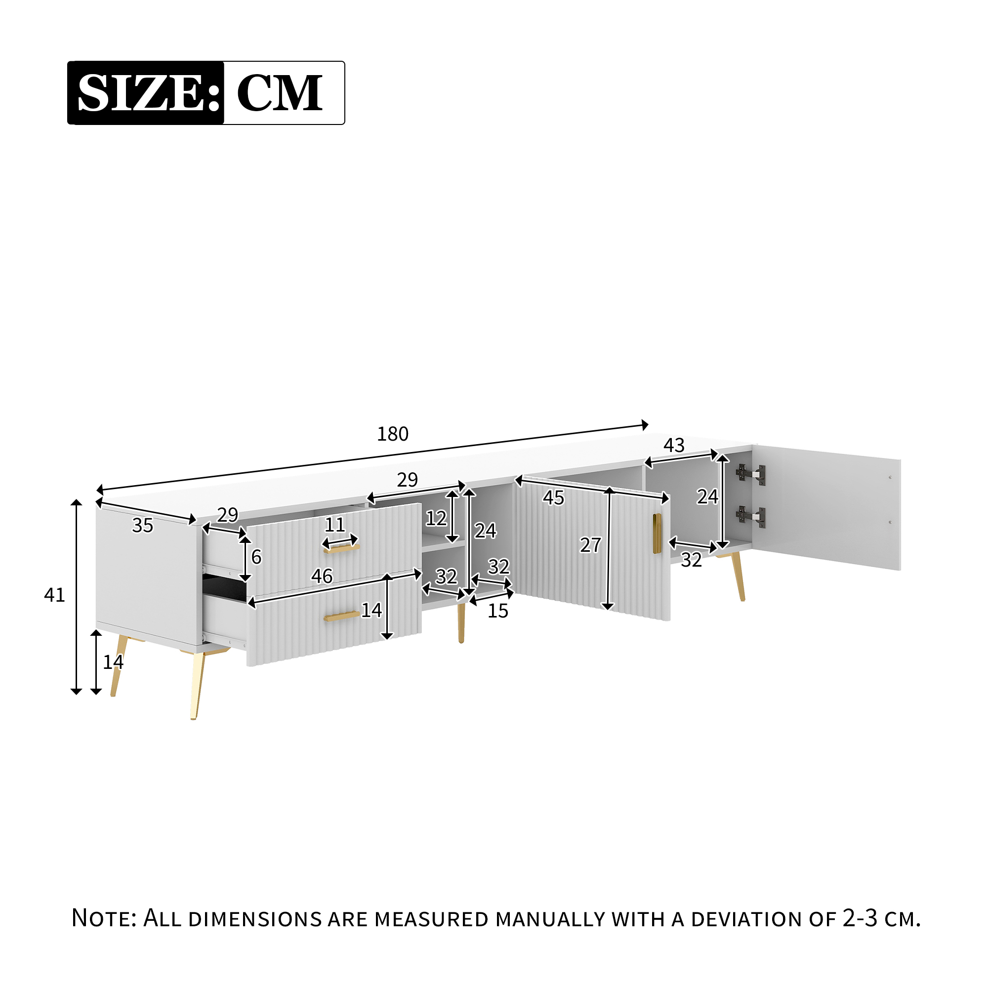 Dimensions du Meuble TV 180cm