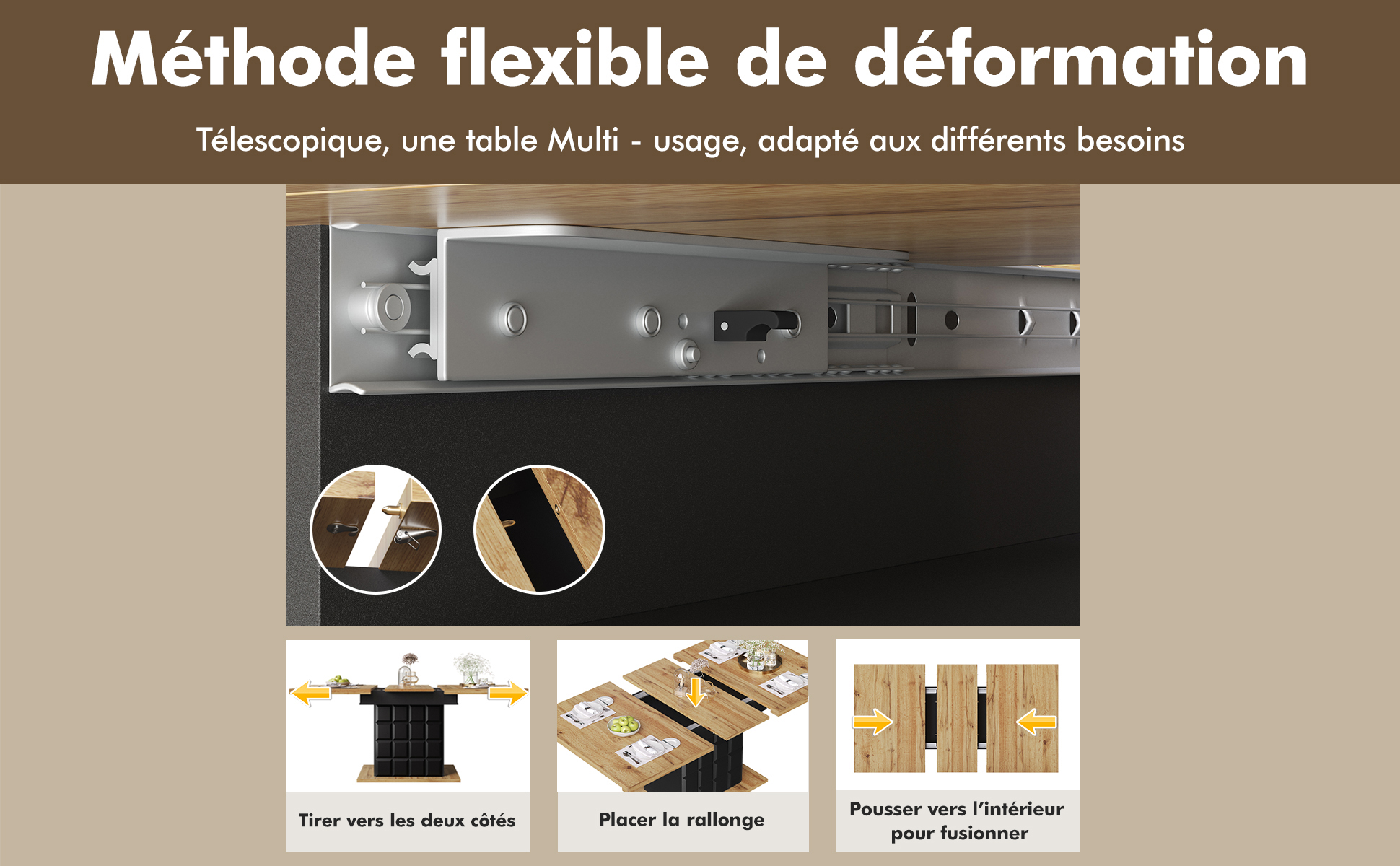 Table avec structure renforcée stable