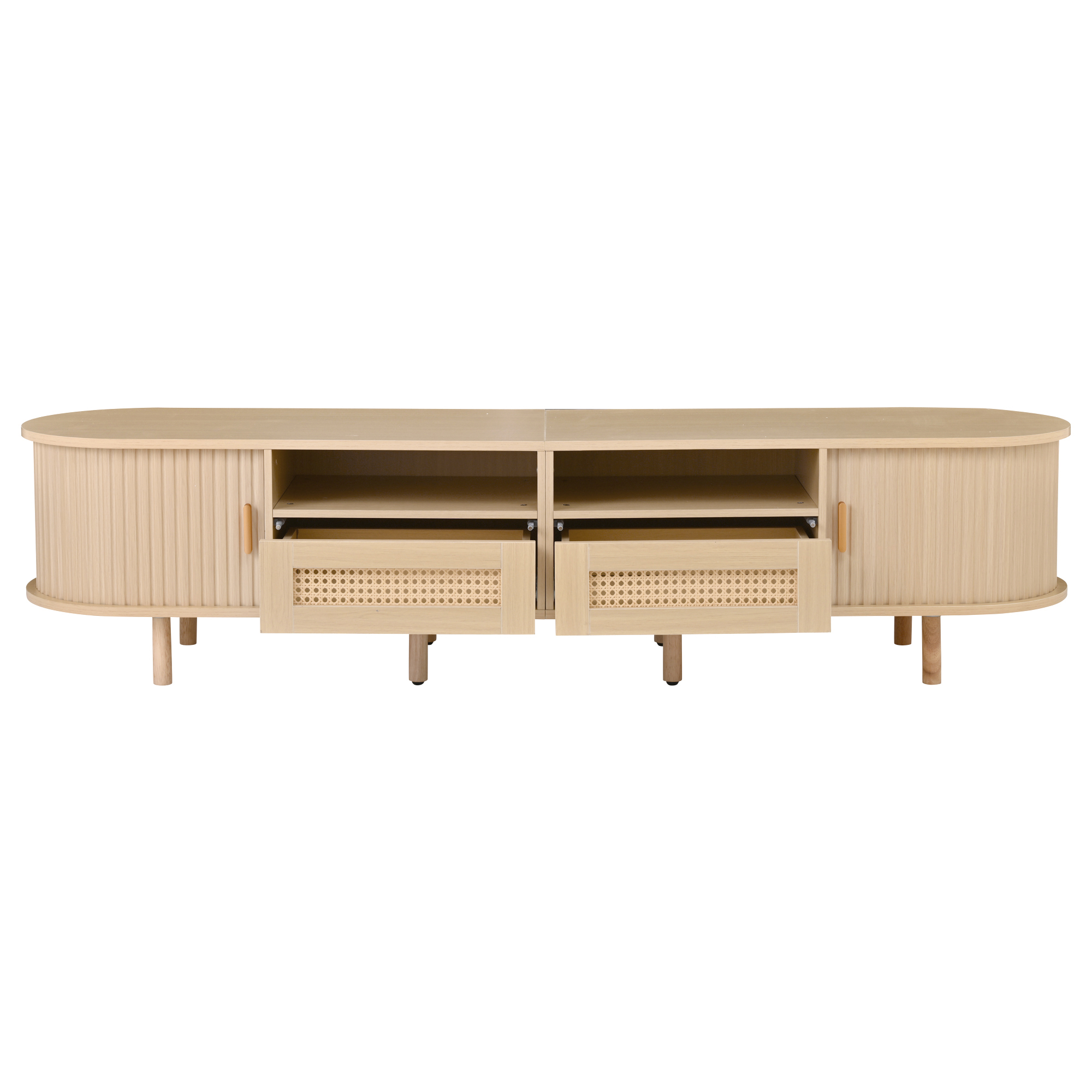 Meuble TV structure MDF stable pieds en bois massif
