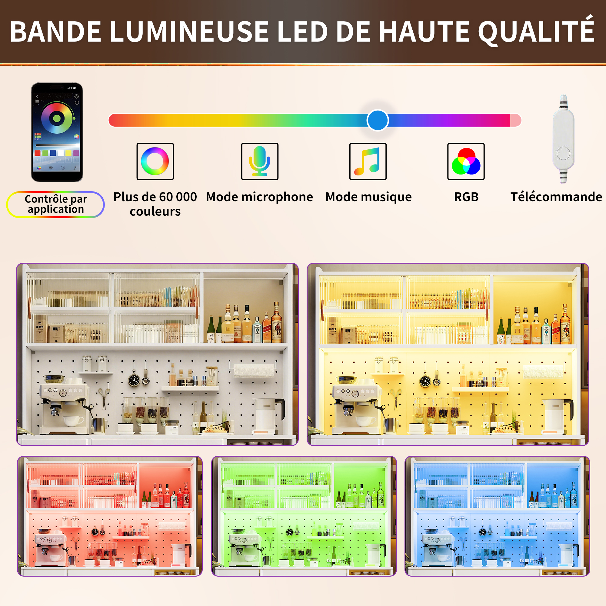 Armoire blanche cuisine salon
