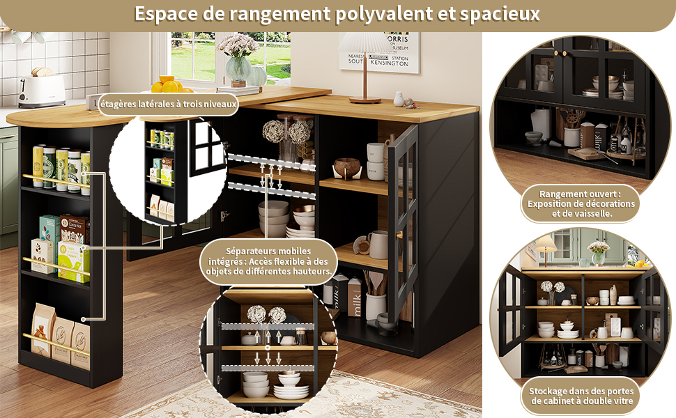 Table haute tiroirs anti-poussière accès facile utilisation pratique