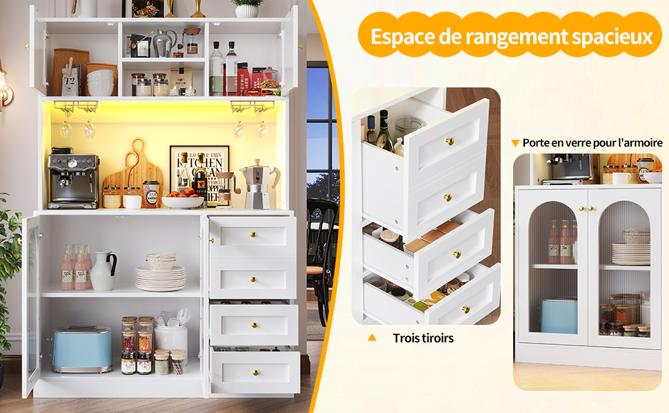 Buffet porte verre cannelé