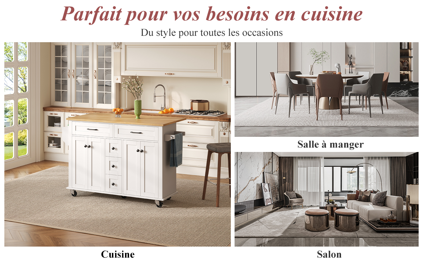 Îlot de cuisine design moderne fonctionnel