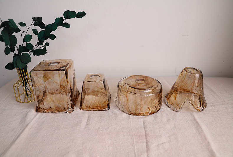 Iluminación del hogar Lámpara colgante de vidrio ámbar e27 para interiores Lámpara de vidrio de estilo vintage