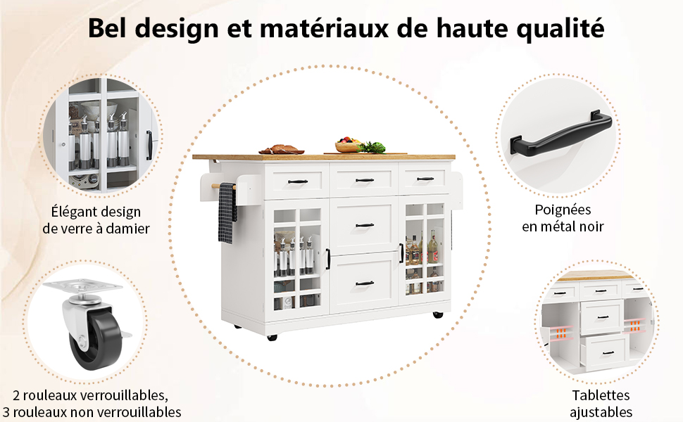 Îlot de cuisine avec rangement - vue 4