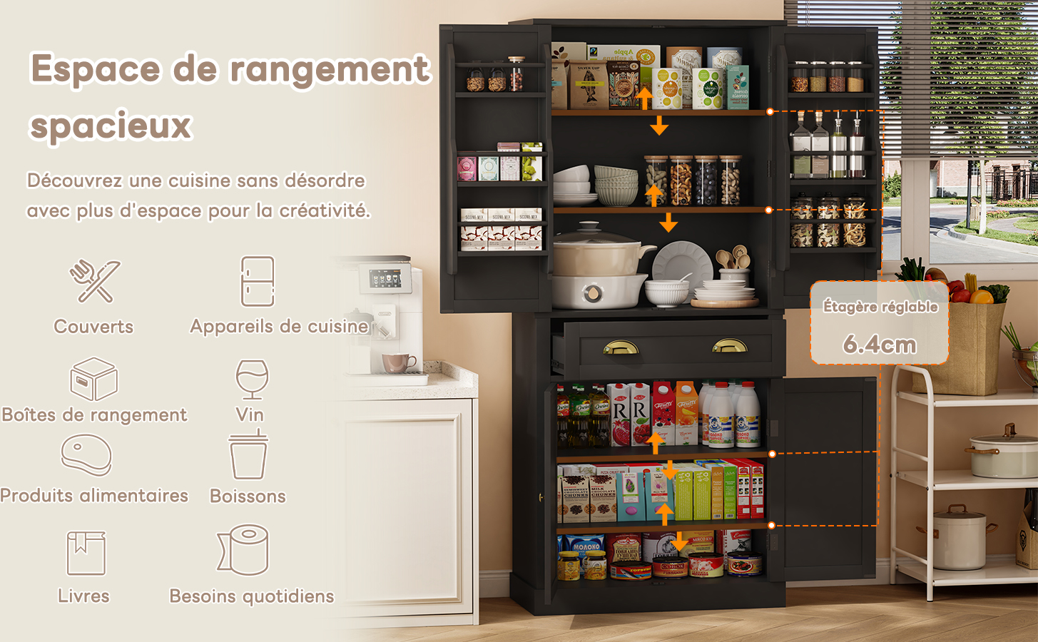 Armoire rangement noire 1