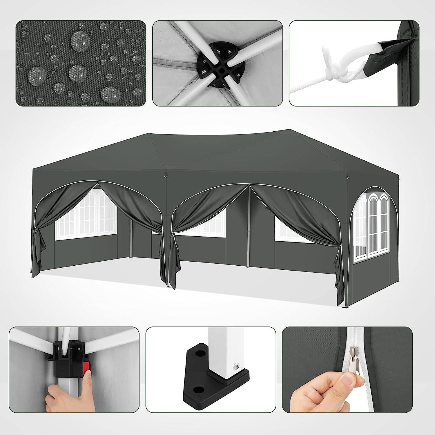 Gazebo 3x6m Gris