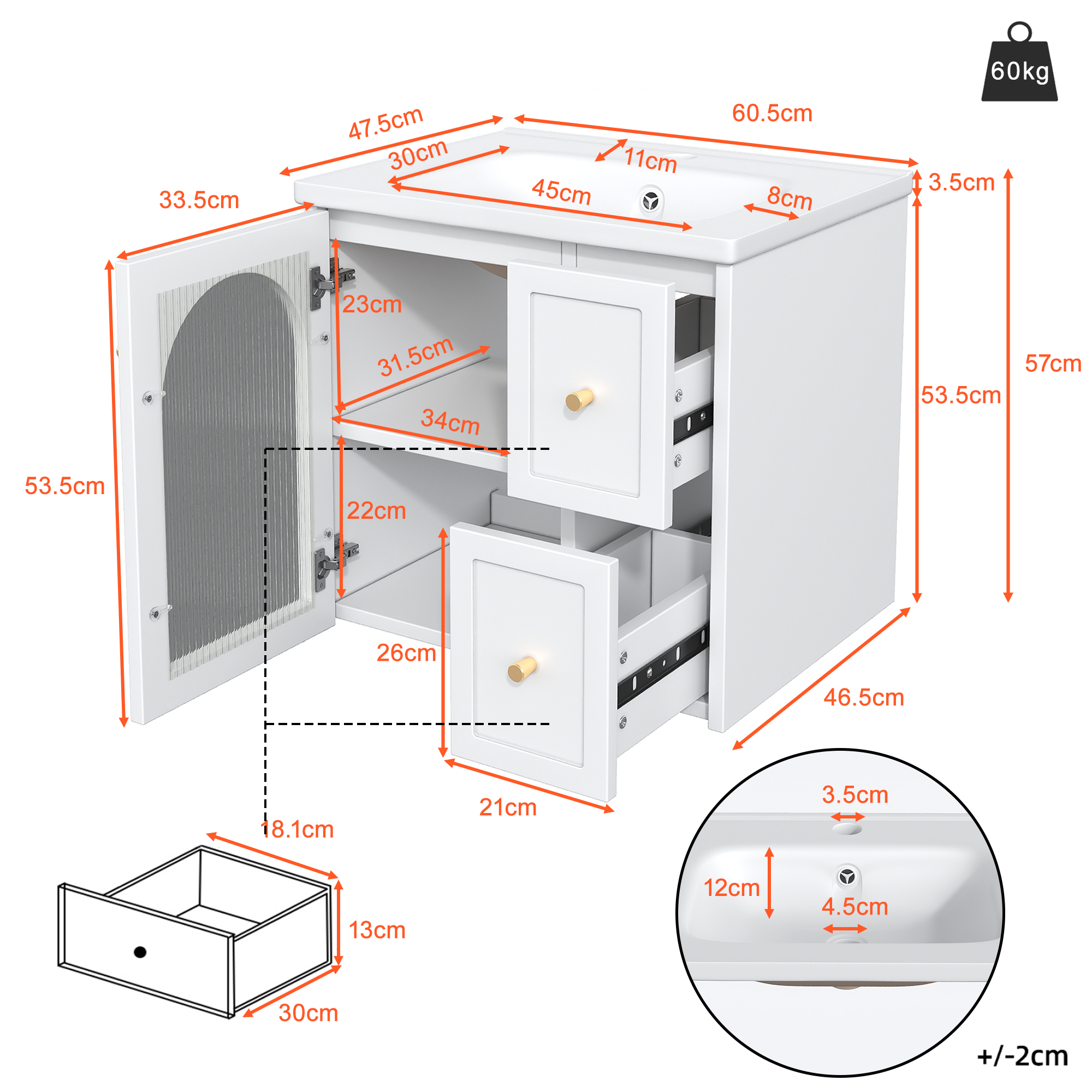 Meuble salle de bain blanc moderne complet