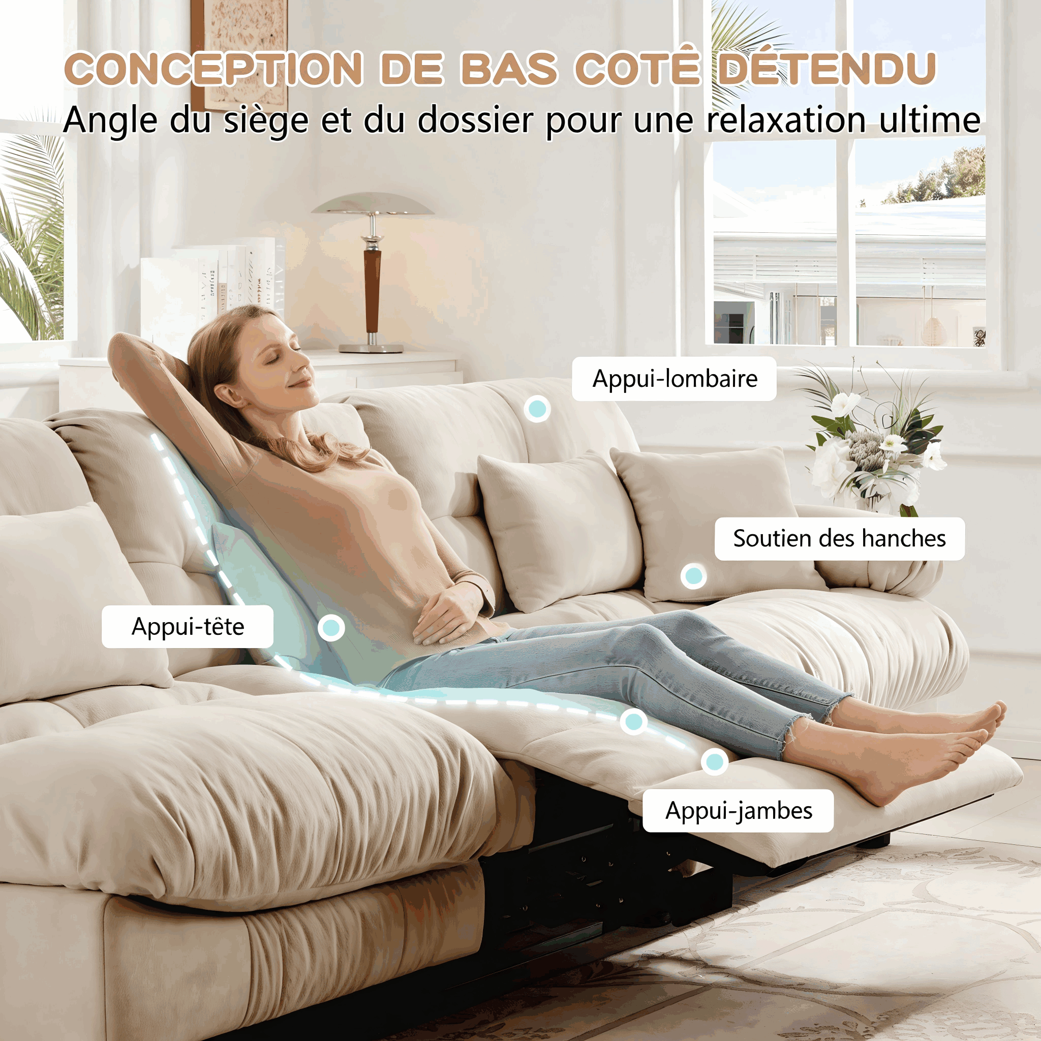 Canapé modulaire configuration U L ou droite