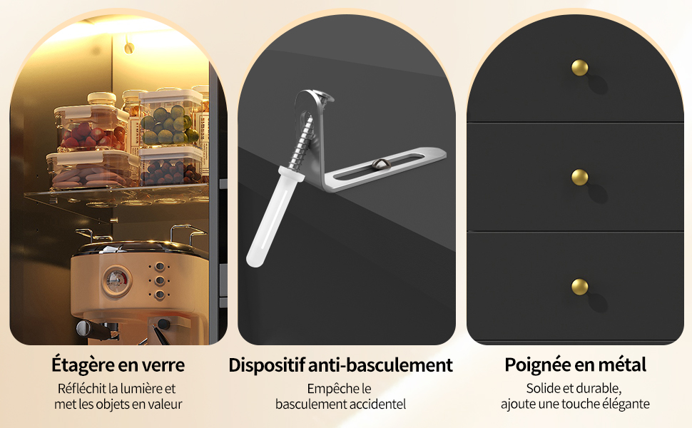Armoire à vin rangement optimisé tiroirs et étagères