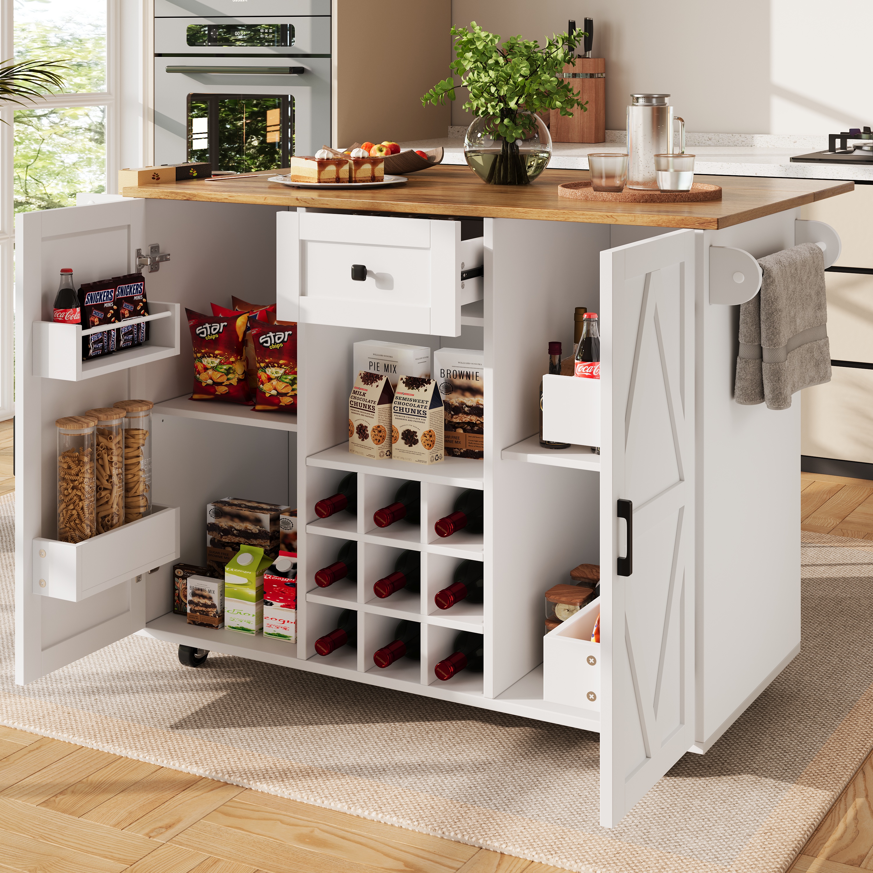 Îlot de cuisine avec plateau rabattable