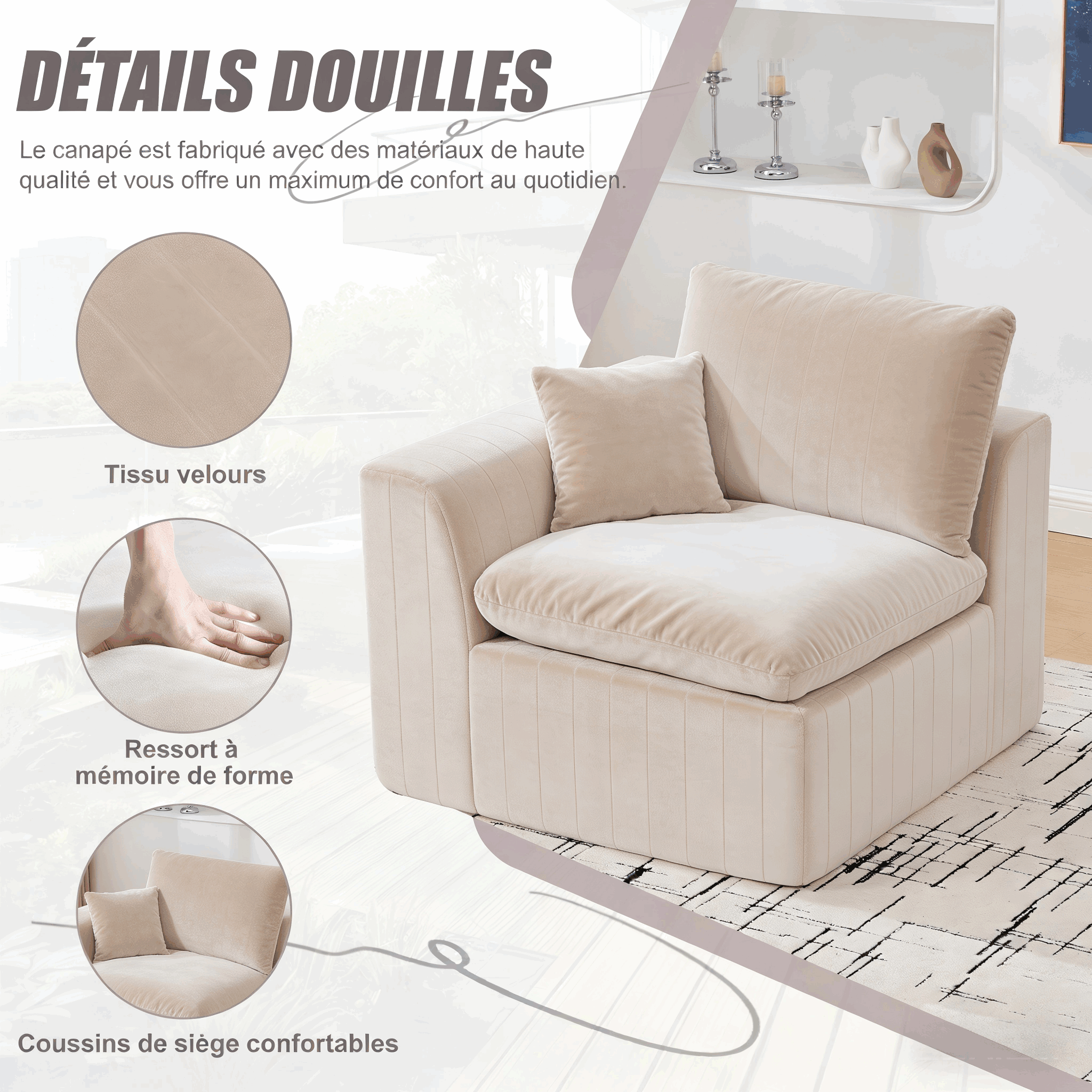 Matériau Tissu Corde Résistant Fauteuil