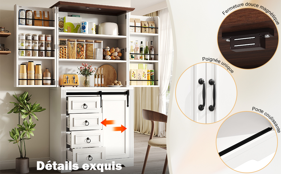 Armoire cuisine fermeture douce magnétique silencieuse