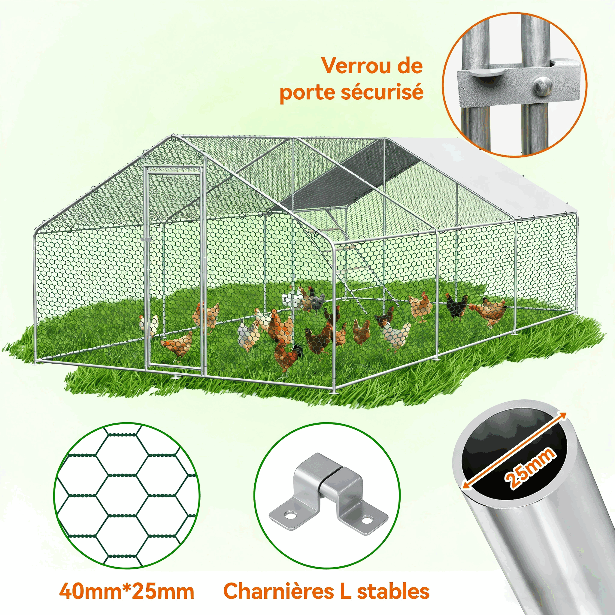 Toile PE étanche de la volière - Protection contre pluie/vent/froid